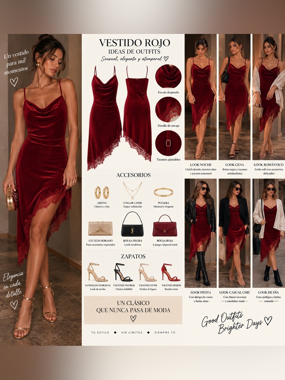 Love Tree Burgundy Velvet Lace-Trim Midi Dress